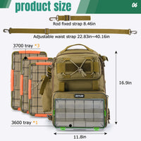 Goture Outdoor Fishing Backpack Large Capacity Waterproof Tackle Bag for Hiking Camping Cycling Multifunction Fishing Tackle Bag