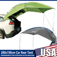 280x190cm Car Rear Tent Outdoor Camping Beach Travel Waterproof Sun Shelter Automobile Awning Rooftop Rain Canopy for SUV Sedan