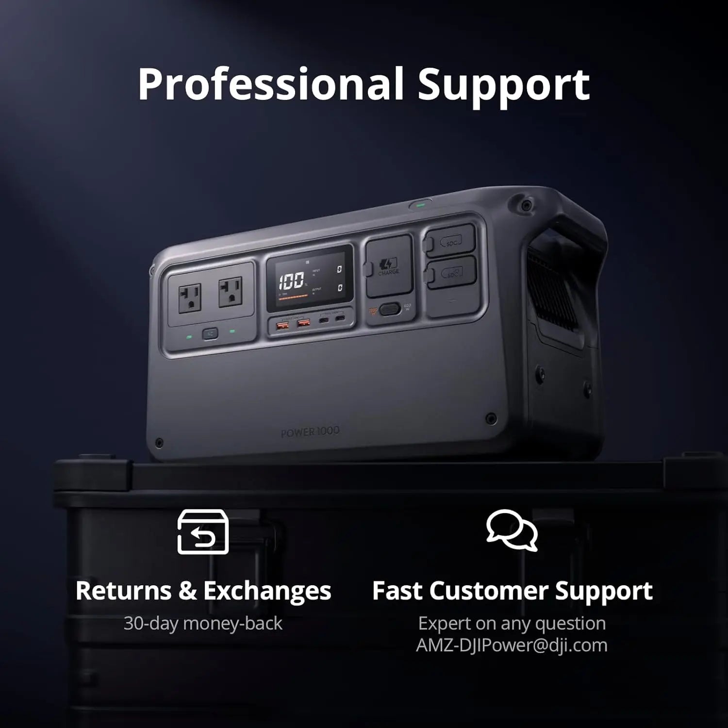 DJI Power 1000 (1024Wh) Portable Power Station – 2200W High Power, Ultra-Silent Backup Generator