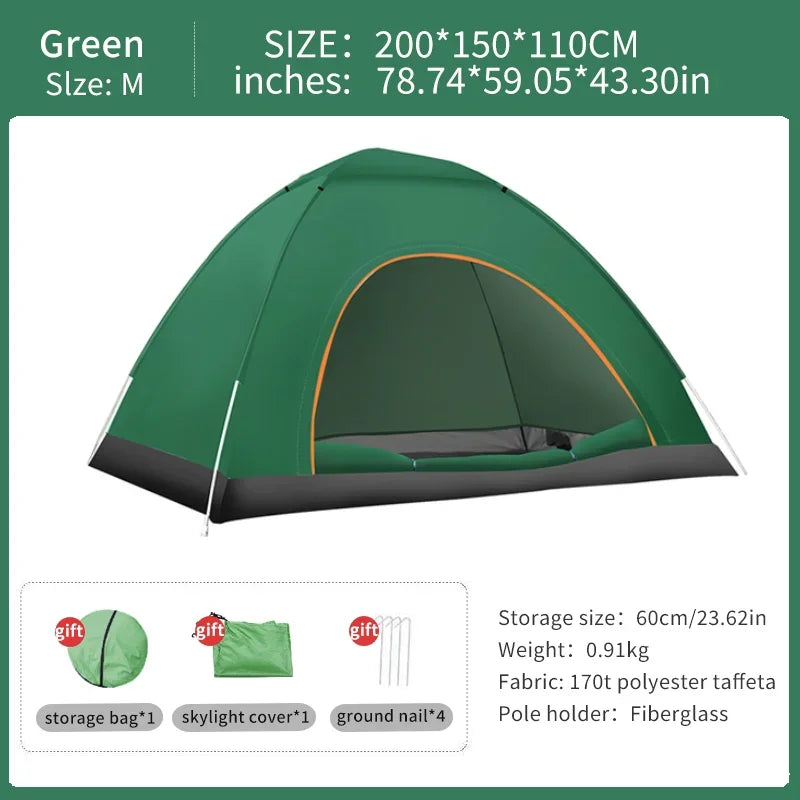 2-3 Person Outdoor Pop Up Tent – Waterproof Automatic Camping Tent