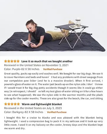 KingCamp Hooded Stadium Blanket - Waterproof & Windproof Fleece Blanket For Sports, Concerts, Park, Travel & Hiking