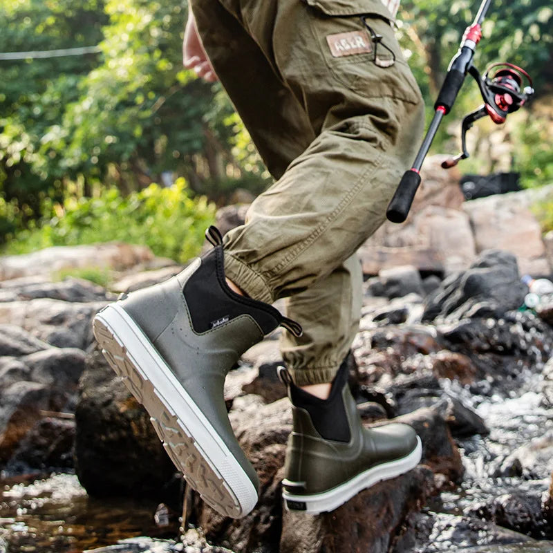 Men’s Heavy Duty Waterproof Rain Boots – Durable Outdoor Fishing & Work Boots