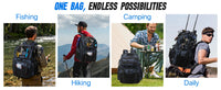 45L Heavy Duty Fishing Backpack Cooler – Waterproof Tackle Storage Bag with Rod Holders & Rain Cover