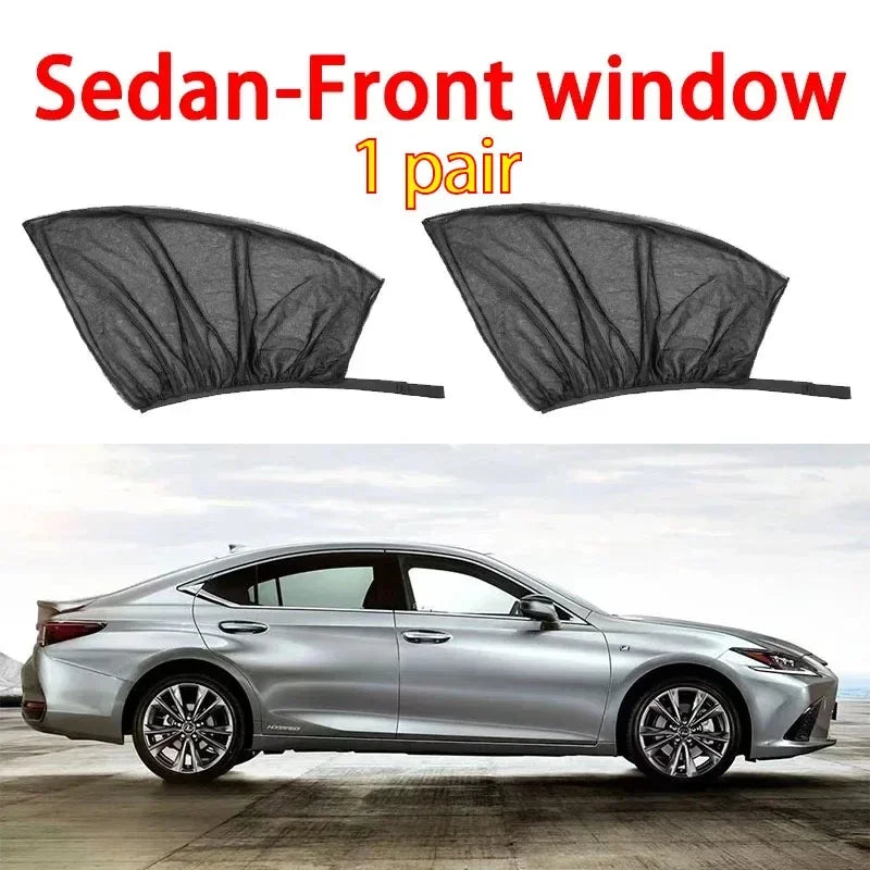 2PCS/4PCS Car Window Sunshade Mosquito Net Set – Breathable UV Protection Screens for Front & Rear Windows