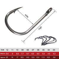 Heavy Duty Fishing Hooks Set – High Carbon Steel Barbed Hooks for Saltwater & Freshwater Fishing