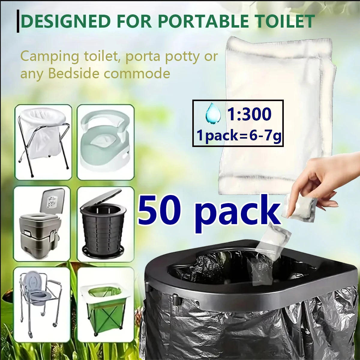 Eco-Friendly Poo Powder Gel for Camping Toilet Waste Disposal