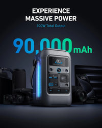 C300 300W Portable Power Station (288Wh) – LiFePO4 Solar Generator for Camping & Backup Power