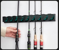Wall Mounted Fishing Rod Holder Rack – Vertical & Horizontal Storage for Up to 9 Rods