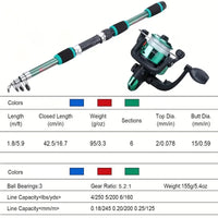 Fishing Pole Set with Telescopic Rod & Spinning Reel – Full Kit