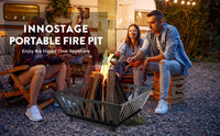 Fire Pit 25 Inch Outdoor Outside Wood Burning Portable Firepit Log Stove Fireplace for BBQ Camping Campfire Bonfire Backyard