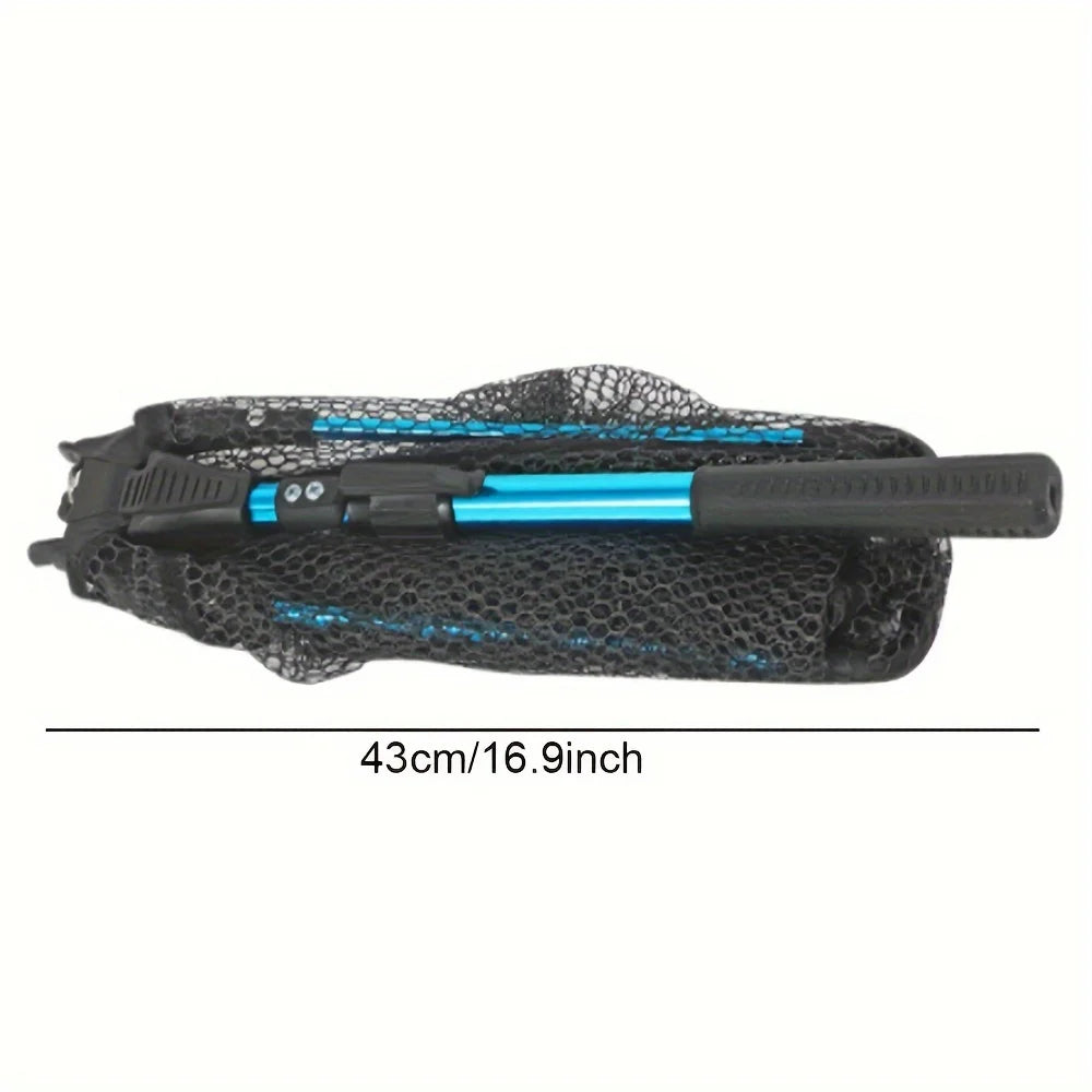 Heavy Duty Retractable Fishing Net – Aluminum Alloy Folding Landing Net with Extendable Pole
