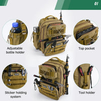 Goture Outdoor Fishing Backpack Large Capacity Waterproof Tackle Bag for Hiking Camping Cycling Multifunction Fishing Tackle Bag