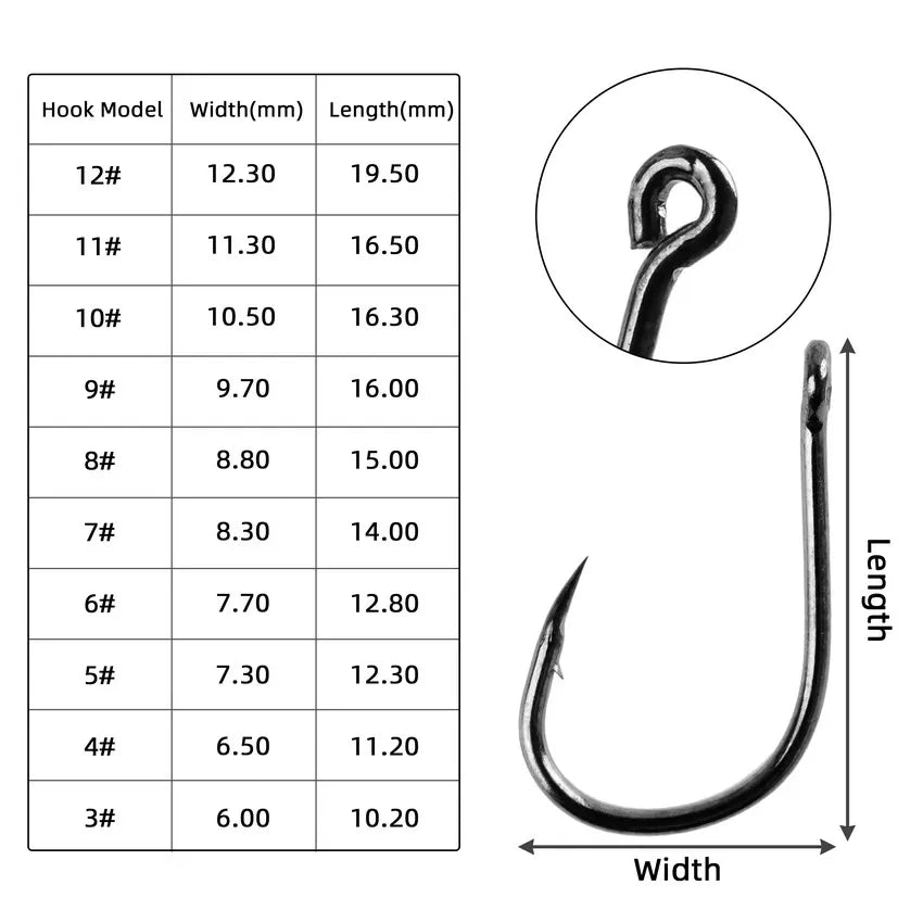 Heavy Duty Fishing Hooks Set – High Carbon Steel Barbed Fishhooks with Storage Box