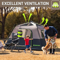 6 Person Instant Camping Tent – Waterproof Pop Up Tent with Rainfly, 60-Second Setup Automatic Family Shelter