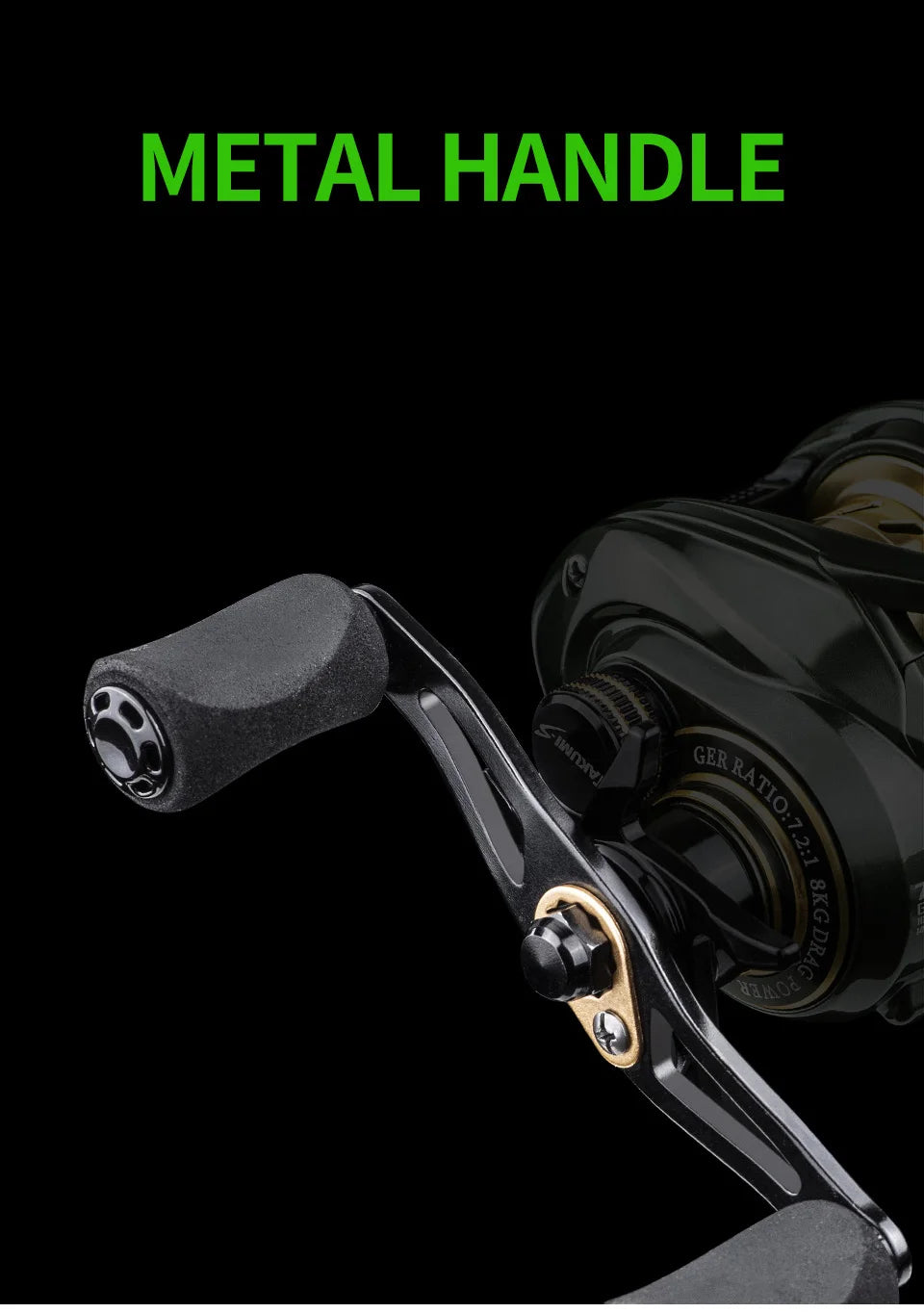Ultra Smooth Baitcasting Fishing Reel – High Speed 7.2:1 Gear Ratio Reel for Bass Fishing