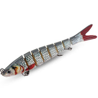8-Segment Swimbait Fishing Lure – Slow Sinking Jointed Bass & Carp Hard Bait with Treble Hooks