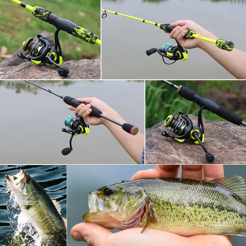 Heavy Duty Carbon Fiber Fishing Rod Combo – Portable Spinning Rod & Reel Set with Accessories