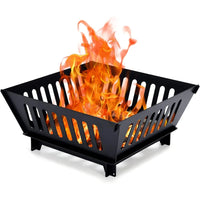 Fire Pit 25 Inch Outdoor Outside Wood Burning Portable Firepit Log Stove Fireplace for BBQ Camping Campfire Bonfire Backyard