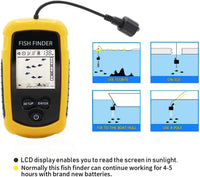 Alarm 100M Portable Sonar Fish Finders 45 degrees Sonar Coverage Echo Sounder Alarm Transducer Lake Sea Fishing