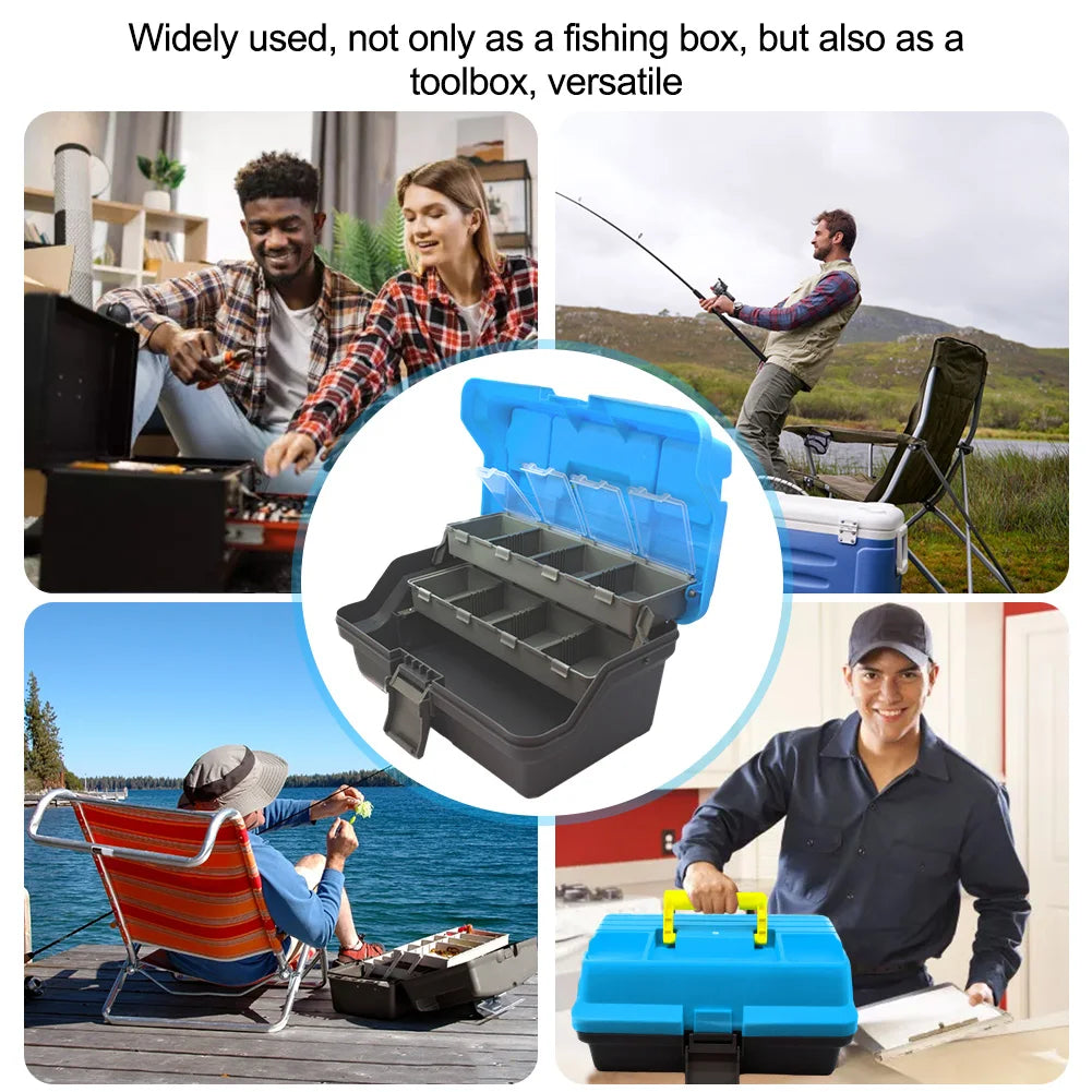 3-Layer Fishing Tackle Box – Portable Folding Lure & Hook Storage Organizer