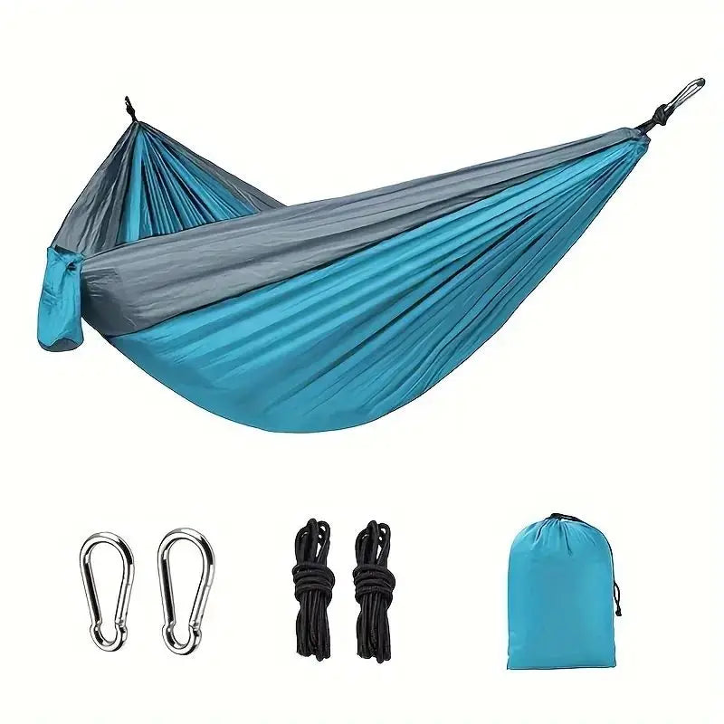 Portable Heavy Duty Double Camping Hammock – Anti-Roll Outdoor Hammock for Hiking, Beach & Backyard Use
