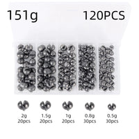 120PCS Fishing Lead Weights Set – Heavy Duty Open Round Sinkers for Raft & Sea Fishing