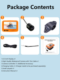 Underwater Fishing Camera 4.3 Inch LCD Ice Fishing Finder Winter Fisherman Fishing Camera with Night Vision 15m Cable