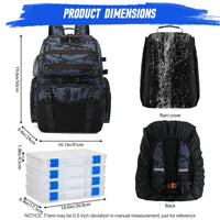 45L Heavy Duty Fishing Backpack Cooler – Waterproof Tackle Storage Bag with Rod Holders & Rain Cover