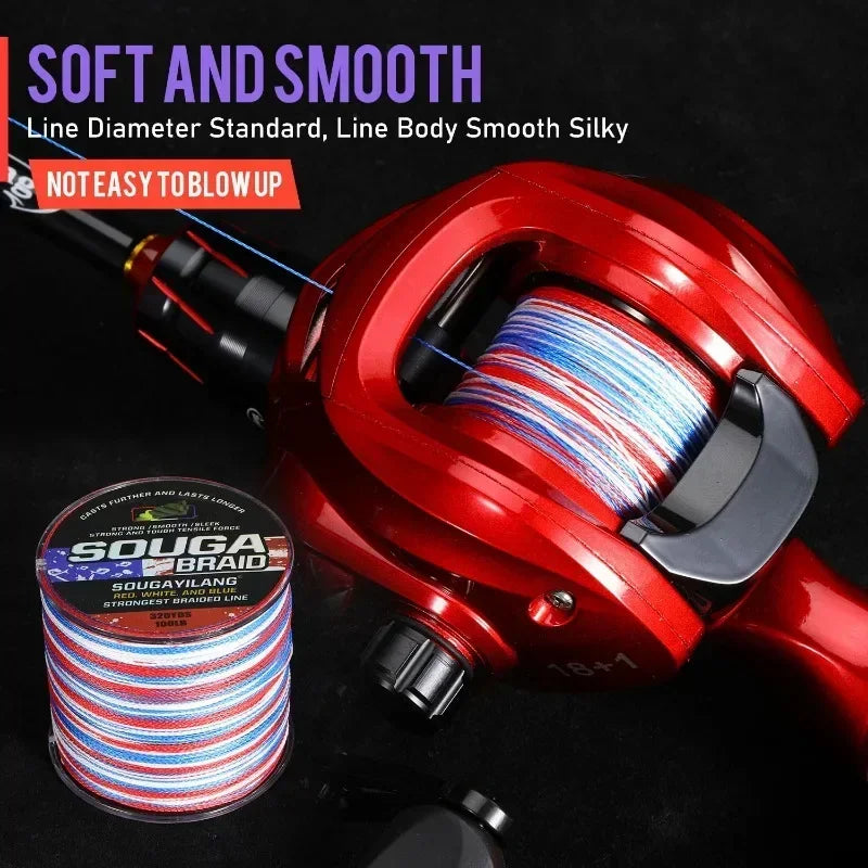 Heavy Duty 4-Strand Braided Fishing Line – PE Multifilament Fishing Wire for Saltwater & Freshwater Fishing