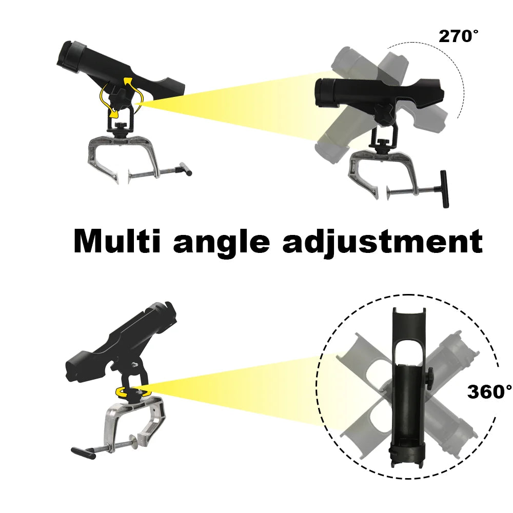 Heavy Duty Rotatable Fishing Rod Holder – Multifunctional Ground Insert Fishing Bracket