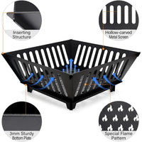 Fire Pit 25 Inch Outdoor Outside Wood Burning Portable Firepit Log Stove Fireplace for BBQ Camping Campfire Bonfire Backyard