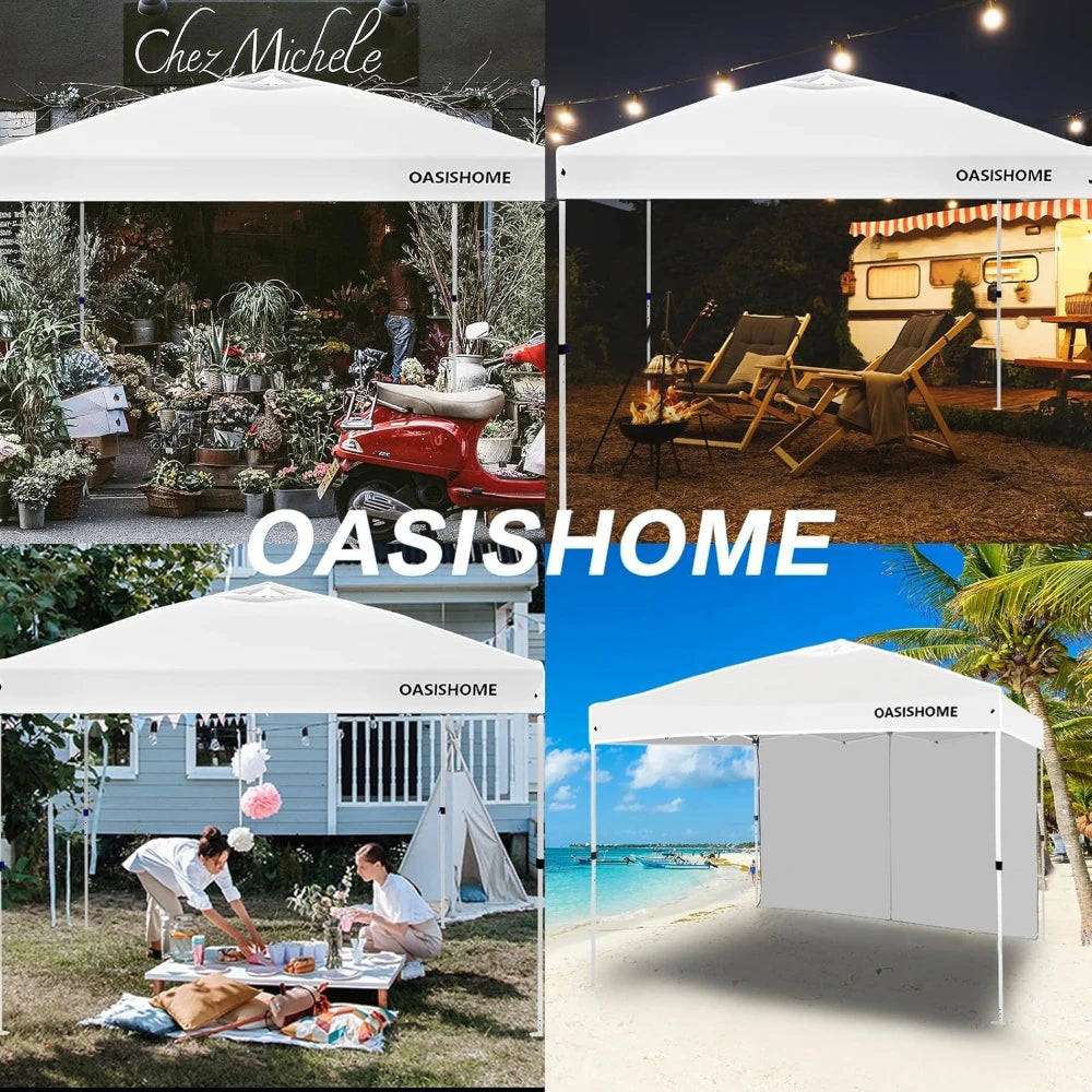 10x10 Pop Up Canopy Tent with Side Wall for Outdoor & Events