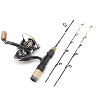 Heavy Duty Winter Ice Fishing Rod & Reel Combo – Carbon Fiber Ice Fishing Pole Set with 2 Tips