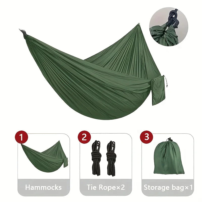 Portable Heavy Duty Camping Hammock with Straps & Storage Bag – Lightweight Outdoor Hammock for Hiking & Travel
