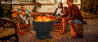 Fire Pit 25 Inch Outdoor Outside Wood Burning Portable Firepit Log Stove Fireplace for BBQ Camping Campfire Bonfire Backyard