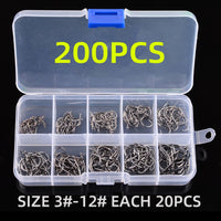 Heavy Duty Fishing Hooks Set – High Carbon Steel Barbed Fishhooks with Storage Box