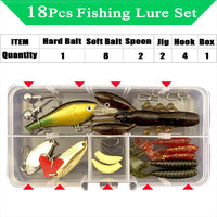 Fishing Lure Kit Set for Bass Pike Crank Tackle with Box
