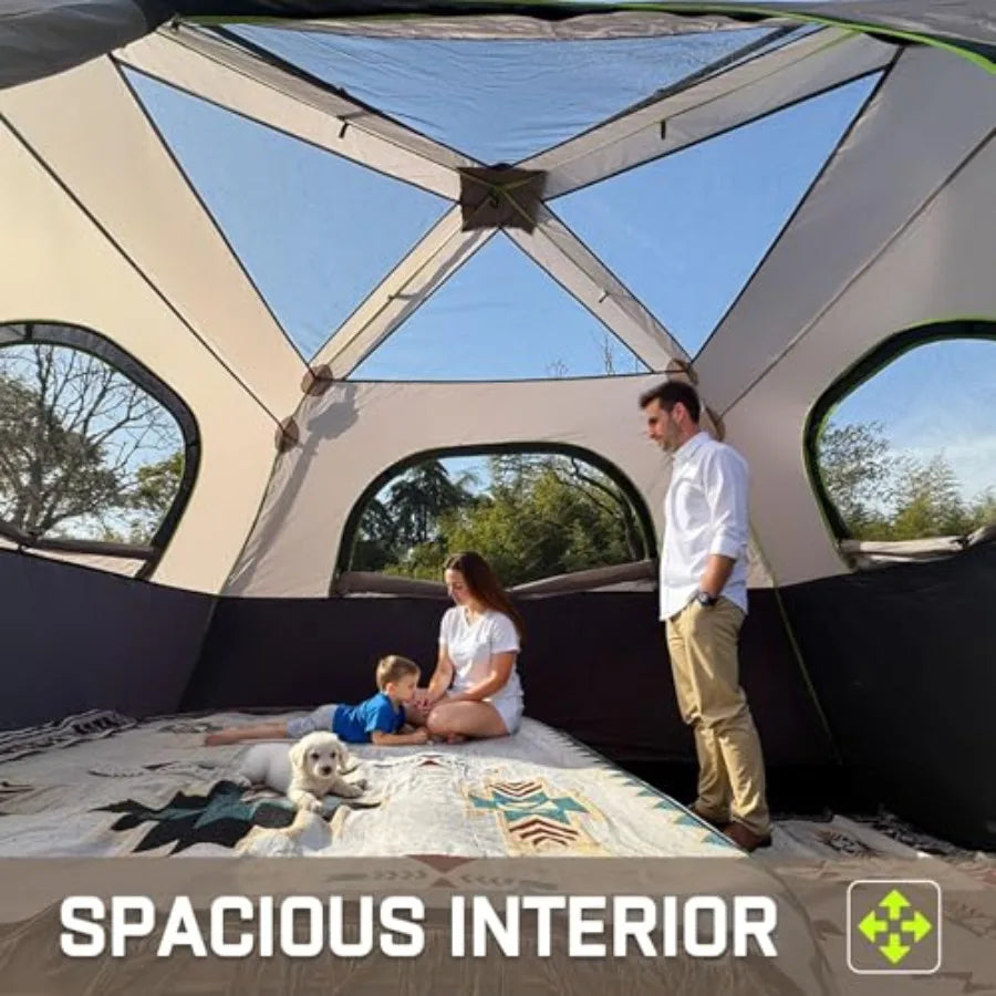 6 Person Instant Camping Tent – Waterproof Pop Up Tent with Rainfly, 60-Second Setup Automatic Family Shelter