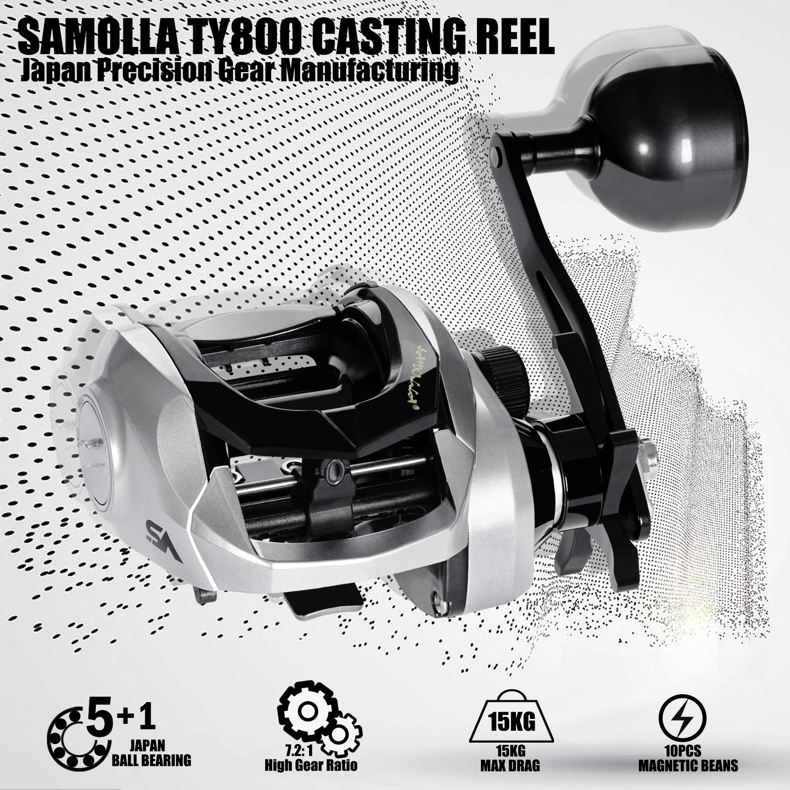 Heavy Duty Saltwater Baitcasting Fishing Reel – Waterproof 15KG Drag Fishing Reel