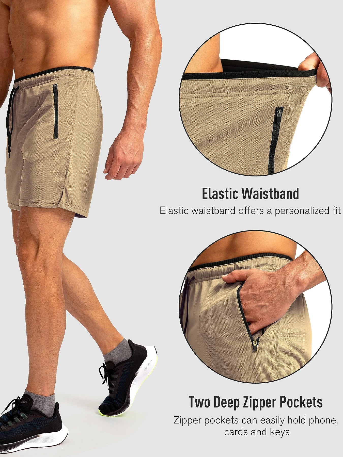 Men’s Performance Fishing Shorts – Breathable Quick Dry Outdoor Shorts for Camping, Running & Beachwear