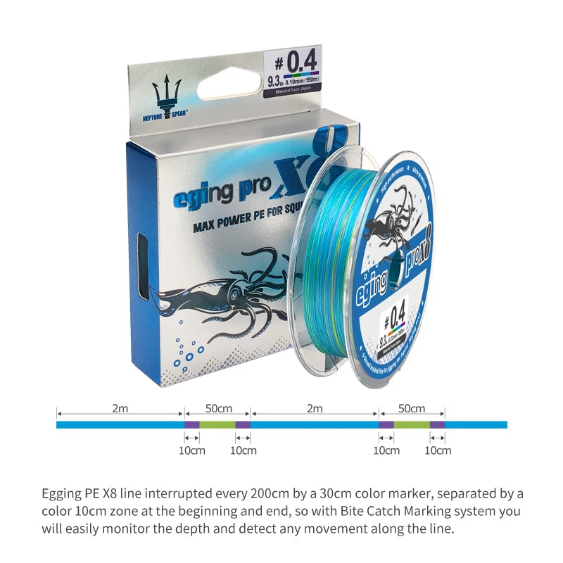 Heavy Duty X8 Braided Fishing Line – PE Multifilament Fishing Thread for Squid & Saltwater Fishing