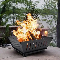 Fire Pit 25 Inch Outdoor Outside Wood Burning Portable Firepit Log Stove Fireplace for BBQ Camping Campfire Bonfire Backyard