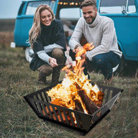 Fire Pit 25 Inch Outdoor Outside Wood Burning Portable Firepit Log Stove Fireplace for BBQ Camping Campfire Bonfire Backyard
