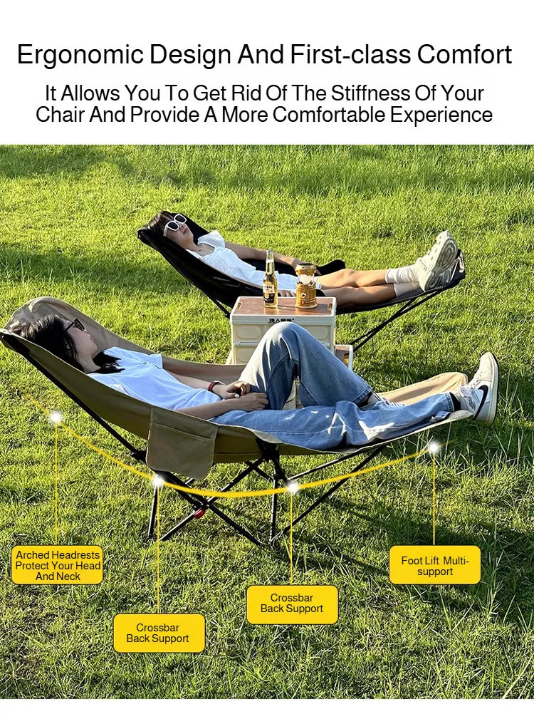 Portable Folding Recliner Beach Chair Leg Rest Lunch Break Folding with Outdoor Lunch Chair Outdoor Camping Chair Fishing Chair