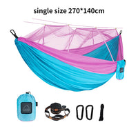Portable Heavy Duty Nylon Camping Hammock with Mosquito Net – Single/Double Outdoor Travel Hammock