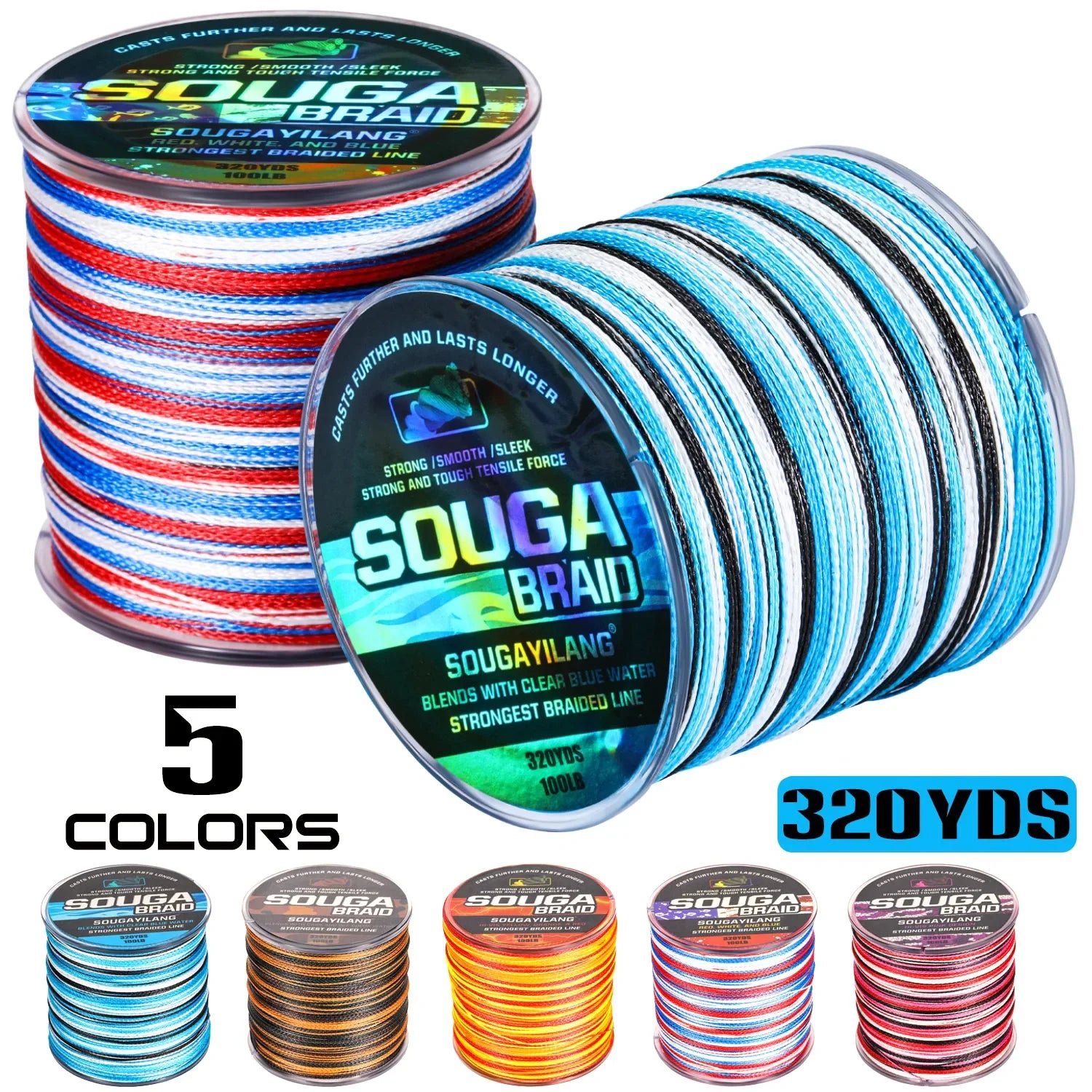 Heavy Duty 4-Strand Braided Fishing Line – PE Multifilament Fishing Wire for Saltwater & Freshwater Fishing