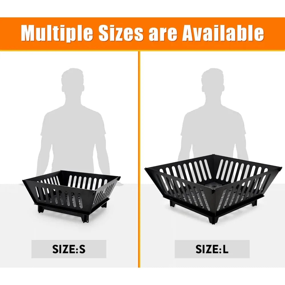 Fire Pit 25 Inch Outdoor Outside Wood Burning Portable Firepit Log Stove Fireplace for BBQ Camping Campfire Bonfire Backyard