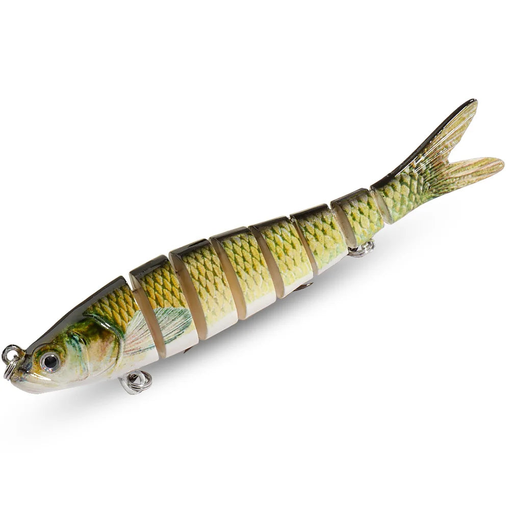 8-Segment Swimbait Fishing Lure – Slow Sinking Jointed Bass & Carp Hard Bait with Treble Hooks