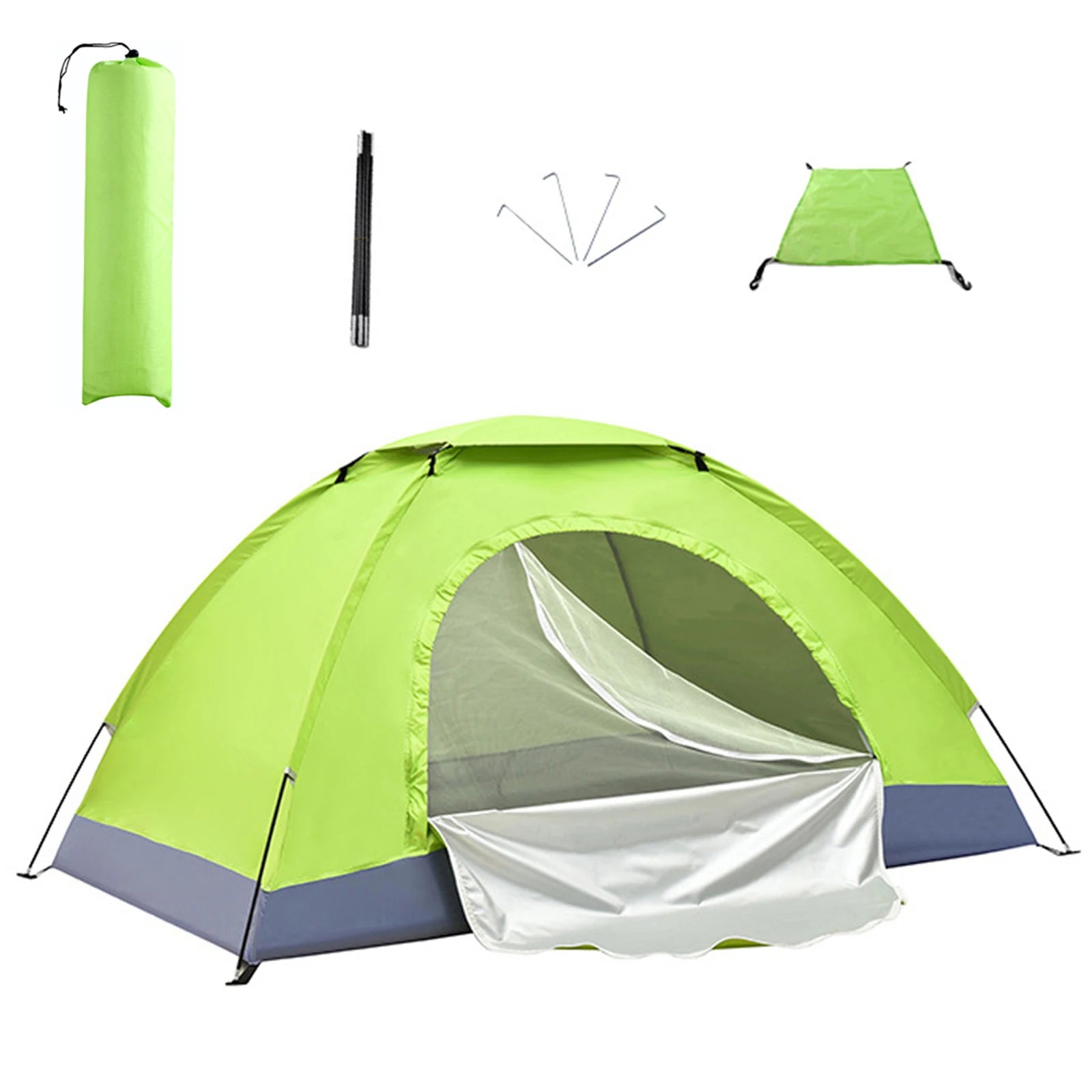 Ultralight 1-2 Person Camping Tent – Single Layer Portable Hiking Tent with Anti-UV Coating for Backpacking