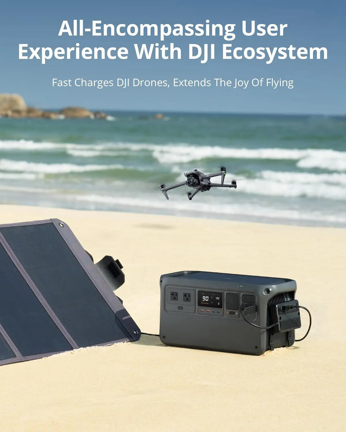 DJI Power 1000 (1024Wh) Portable Power Station – 2200W High Power, Ultra-Silent Backup Generator
